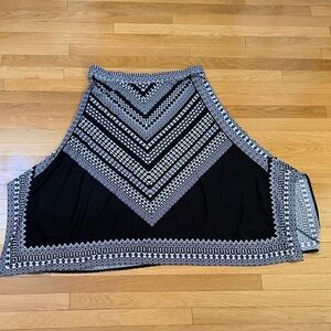 Chico's Black and White Geometric Strapless Dress